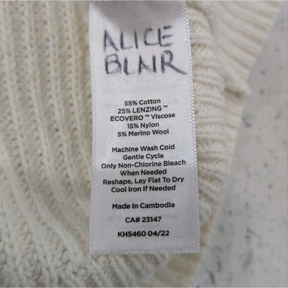 Talbots Cotton Wool Blend Ivory Knit Pullover Sweater Half-Zip Wing Collar 2X - Picture 8 of 8